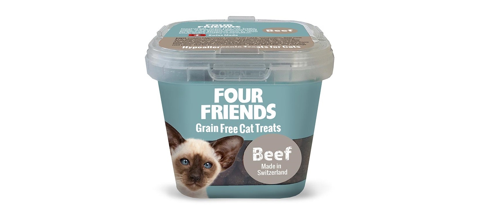 Framsidan av FourFriends Cat Treats Beef.