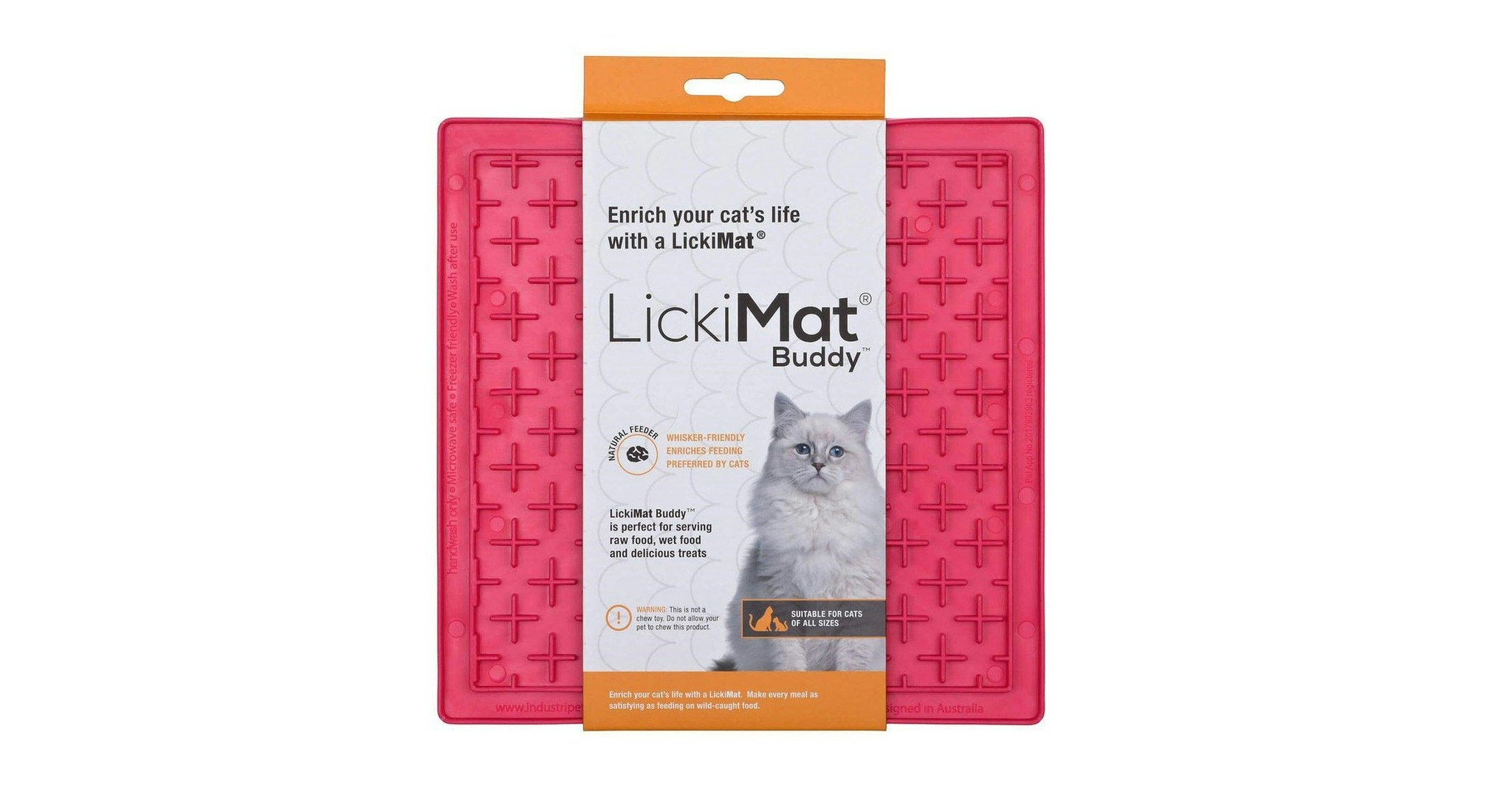 Lickimat Buddy i rosa färg.