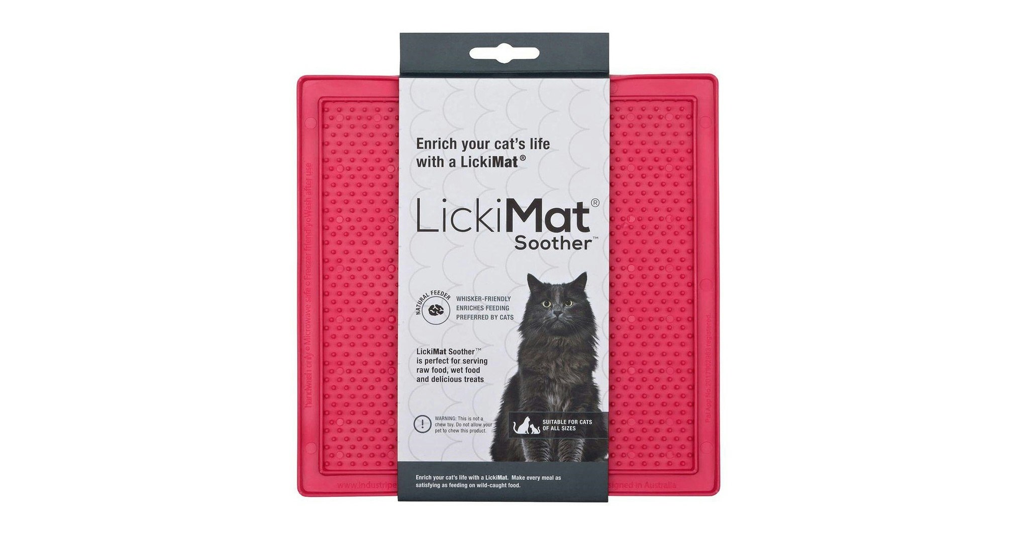 Lickimat Soother i röd färg.