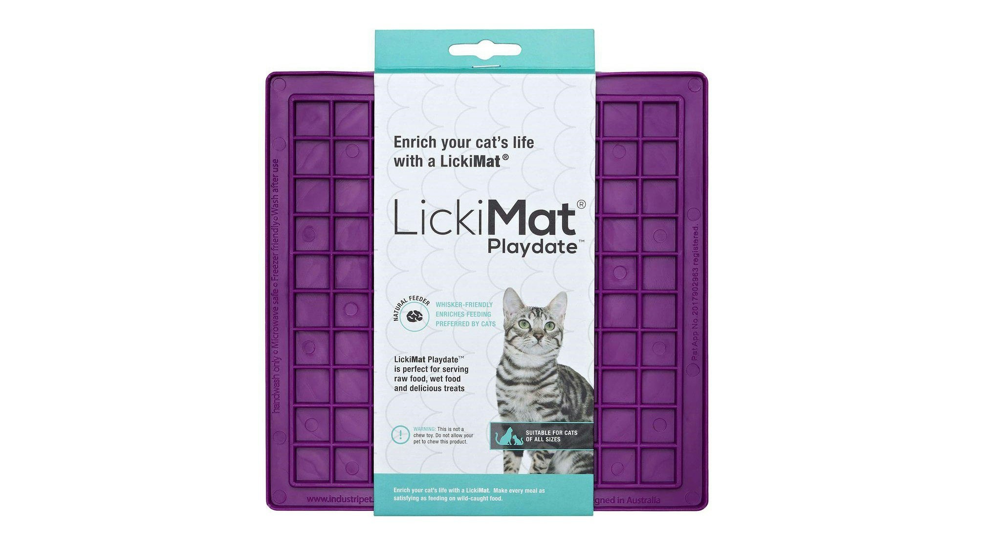 Lickimat Cat Playdate i lila färg.