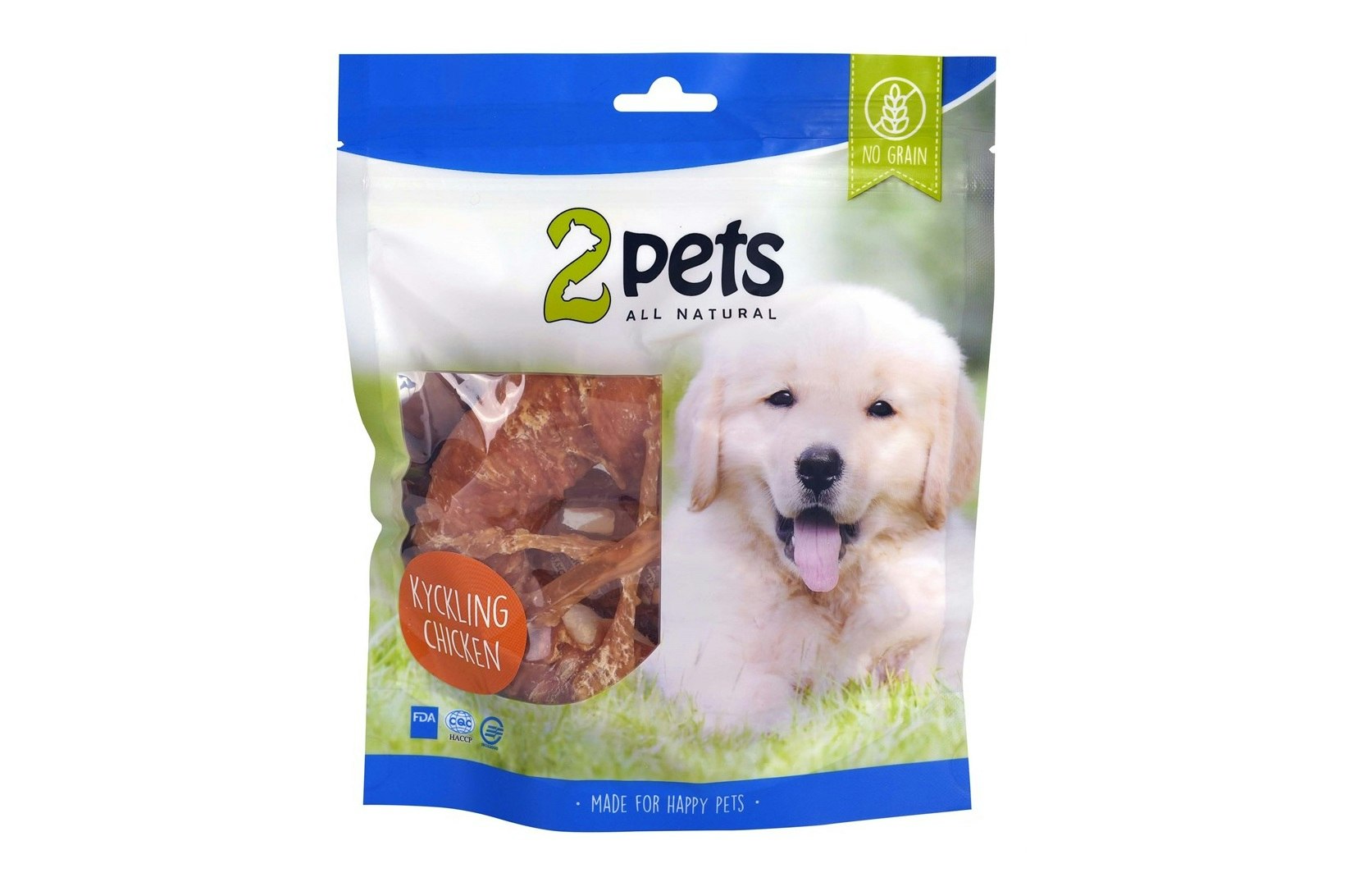 Förpackningen med 2pets tuggring med kycklingfilé.