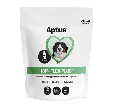 Framsidan av förpackningen för Aptus Hop Flex Plus.