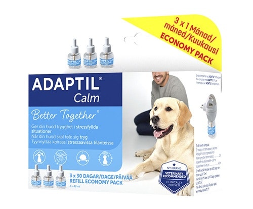 Framsidan av Adaptils refill 3-pack.