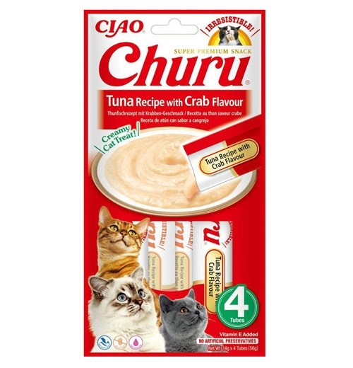 Framsidan av Churu Cat Tuna & Crab.