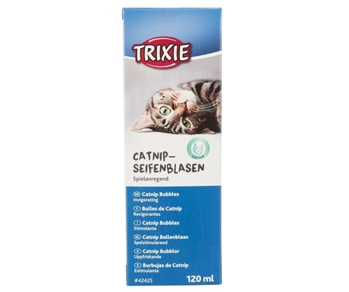 Framsidan av Trixies kattmyntebubblor.