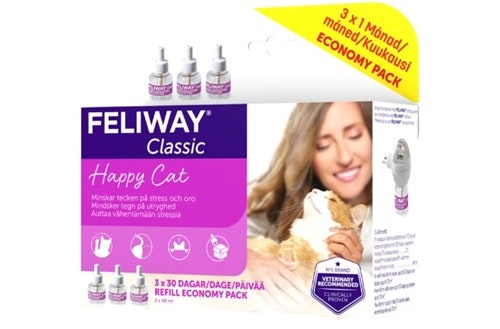 Framsidan av Feliway Classic refill 3-pack.