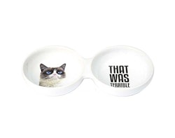 Dubbel Kattmatskål Grumpy Cat