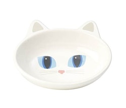 Vit Kattformad Matskål - Frisky Kitty 10 cm