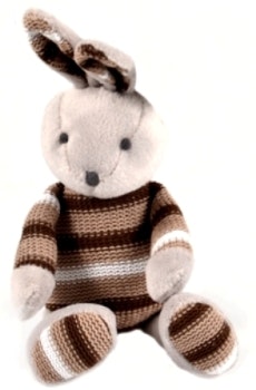 Mjukisdjur Kanin med stickad "tröja"