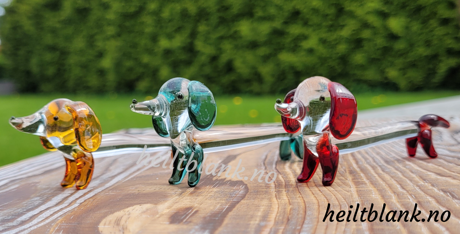 Rød Dachshund - glass