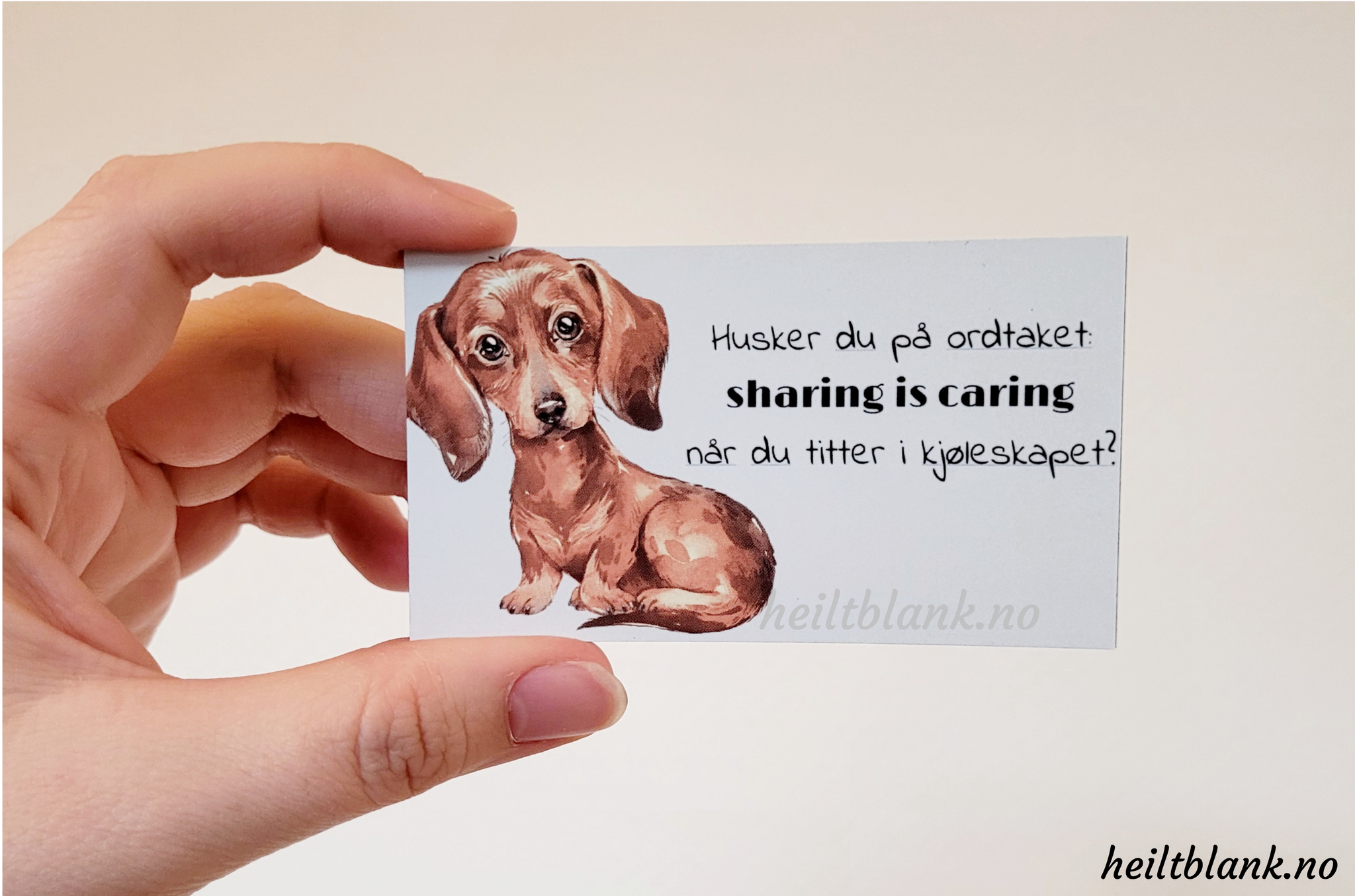 Magnet m/ tekst - Sharing is caring - Dachshund