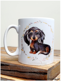 Kopp - Langhåret dachshund - sort og tan