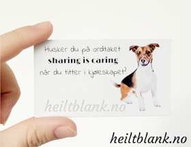 Magnet m/ tekst - Sharing is caring - Jack Russell Terrier