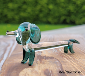 Blågrønn Dachshund - glass