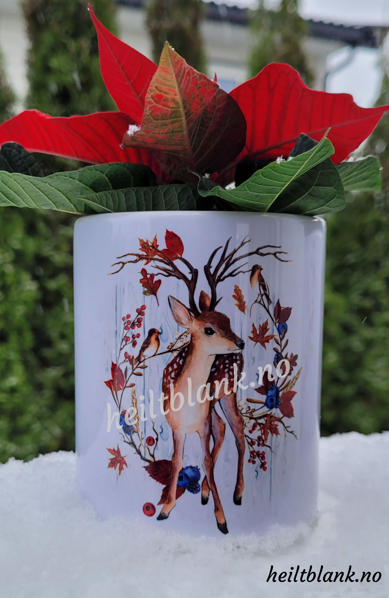 Blomsterpotter med julemotiv - flere varianter