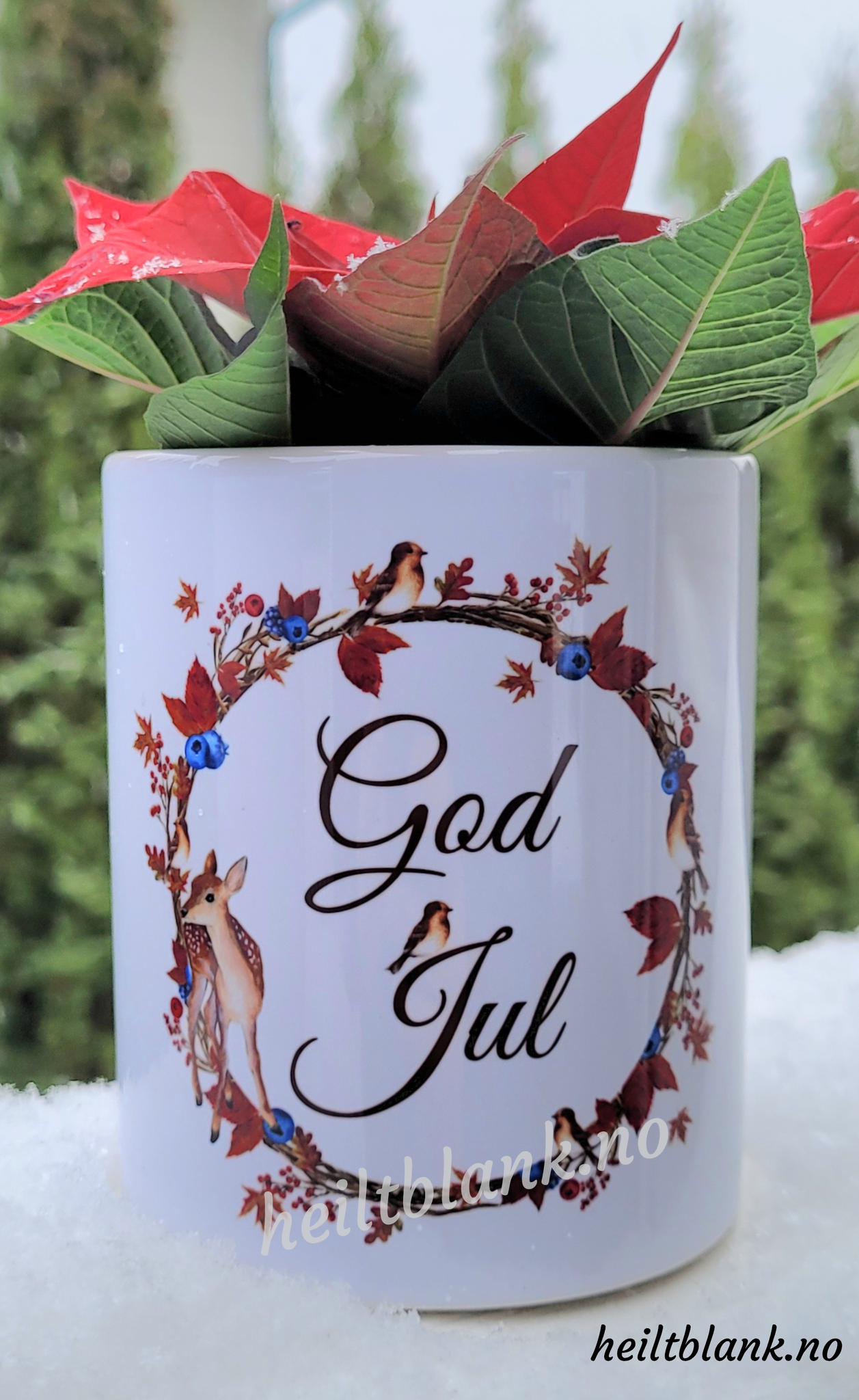 Blomsterpotter med julemotiv - flere varianter