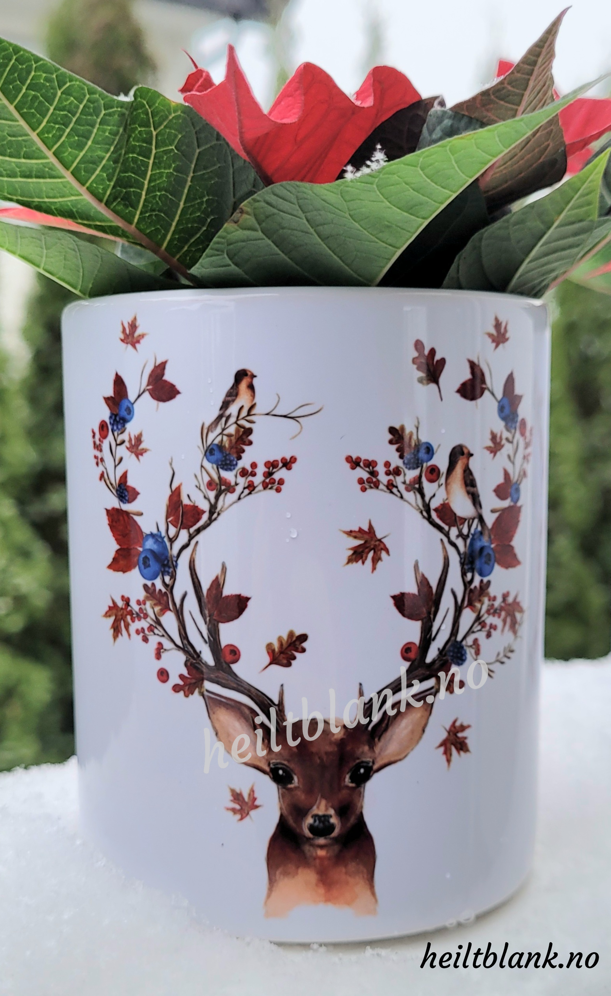 Blomsterpotter med julemotiv - flere varianter