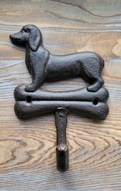 Dachshund knagg - støpejern