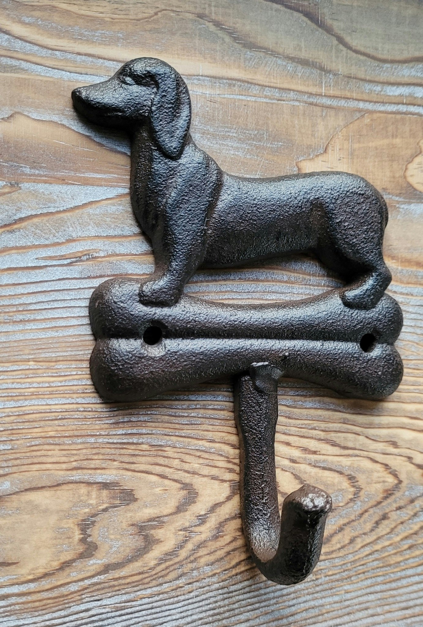 Dachshund knagg - støpejern