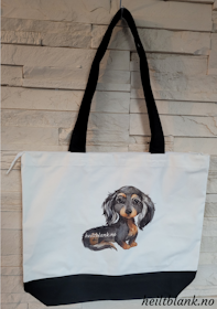 Dachshund veske - sort og tan langhåret