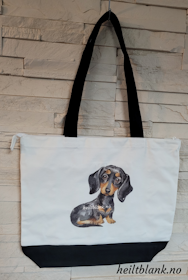 Dachshund veske - sort og tan korthår