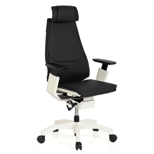 Ergonomisk skrivbordsstol, Minna Pro White - Läder