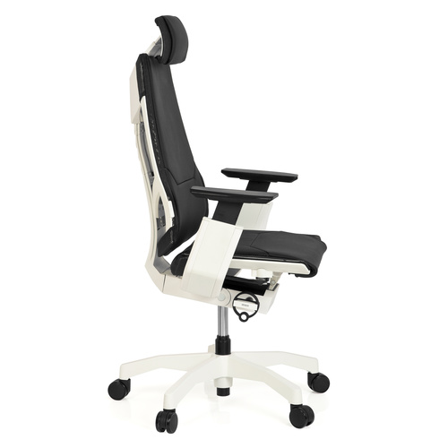 Ergonomisk skrivbordsstol, Minna Pro White - Läder