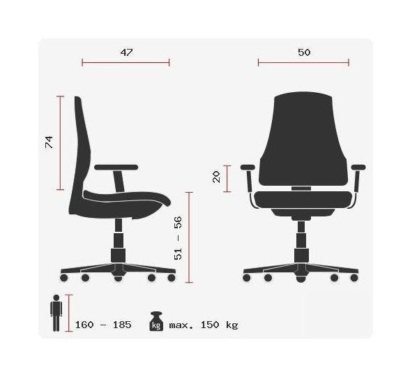 Kontorsstol, Tressa XXL 150 kg - Konstläder