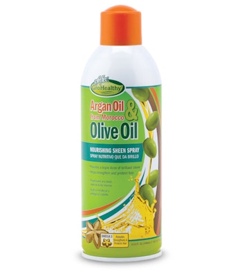 Sof N' free  argan oil & olive oil  nourishing sheen Spray 445ml