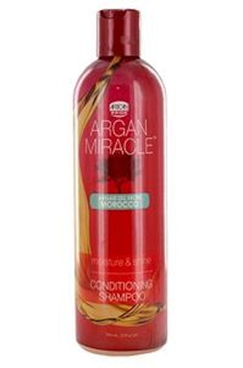 African Pride Argan miracle conditioning shampoo.