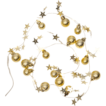 Ljusslinga Julgranskulor guld
