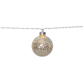 Ljusslinga Glaskulor silver