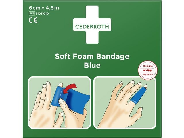 Bandasje CEDERROTH Soft Foam 4,5m blå