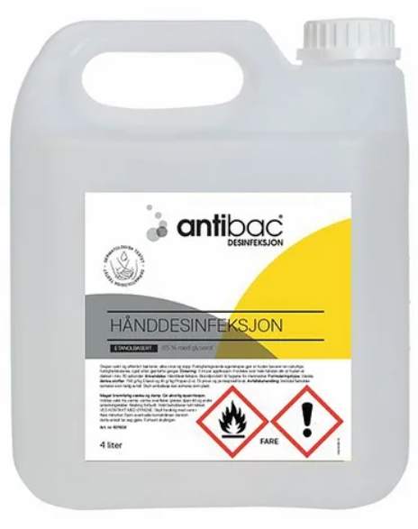 Desinfeksjon hånd Antibac 85% 4 liter