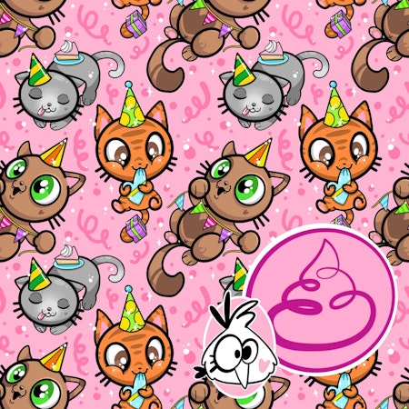 2:a sort 0,8 m Party Cats Pretty Pink