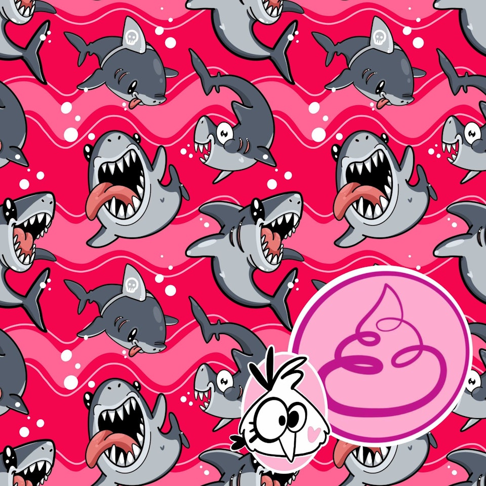 Sharktastic Rosy Raspberry/Pink Badlycra