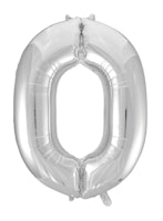 Folieballong Silver "0" 86cm