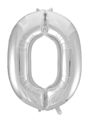 Folieballong Silver "0" 86cm