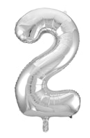 Folieballong Silver "2" 86cm
