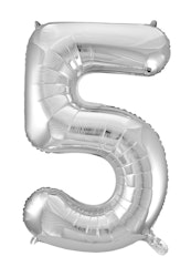 Folieballong Silver "5" 86cm