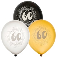 Födelsedagsballong "60" 6-pack