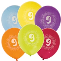 Födelsedagsballong ''9'' 6-pack