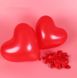 Ballonger Hjärta Röd 10-pack