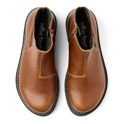 New Feet 232-22. Vattentäta boots med zip och resår i skaftet. Chestnut.