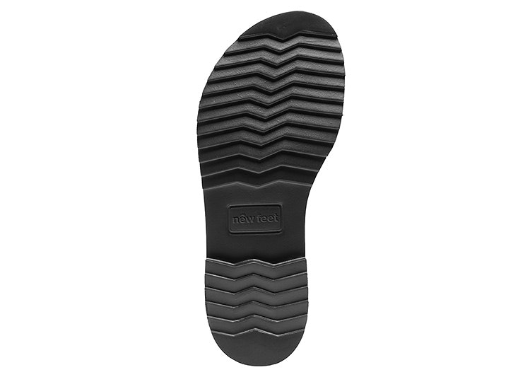 New Feet Svarta Sandaler med urtagbar komfortsula och ställbara remmar.