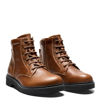 New Feet 232-25. Vattentäta snörkängor med dragkedja. Ljusbrun.