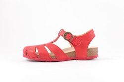 Think! Shoes Julia Fire. Sandaler med ortopedisk fotbädd. Vegetabilgarvat, 100% kromfritt skinn