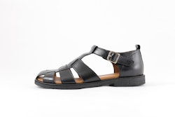 Angulus 4982 Svart. Skinnfodrade "Fisherman's Sandals" i klassisk design.