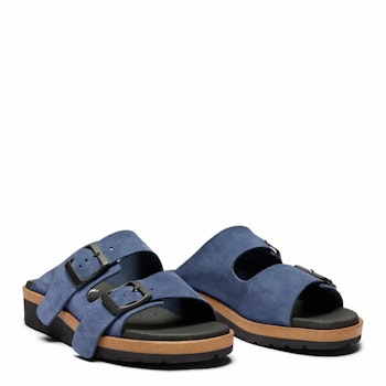 New Feet 221-33. Blå Slip-in Sandaler med urtagbar komfortsula och ställbara remmar.