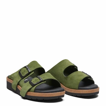 New Feet 221-33. Gröna Slip-in Sandaler med urtagbar komfortsula och ställbara remmar.